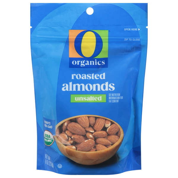 O Organics Almonds, Organic, Roasted, Unsalted