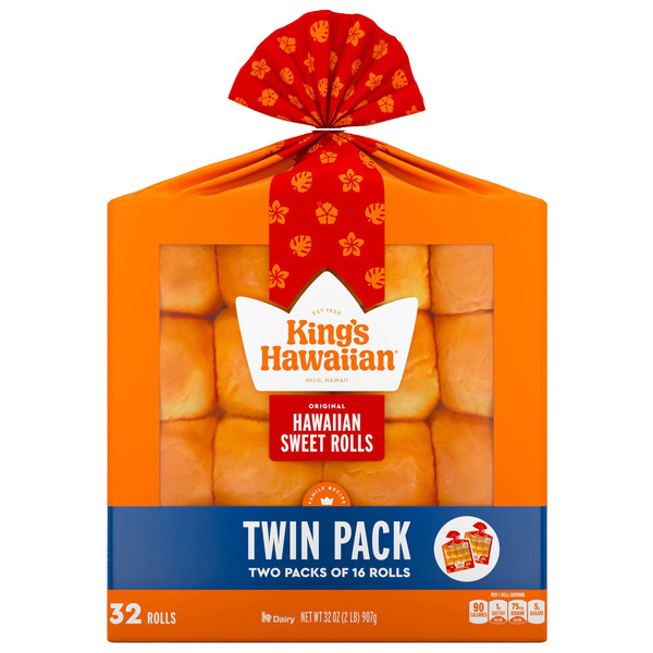 King's Hawaiian Sweet Rolls, Original, 32 ct Same-Day Delivery
