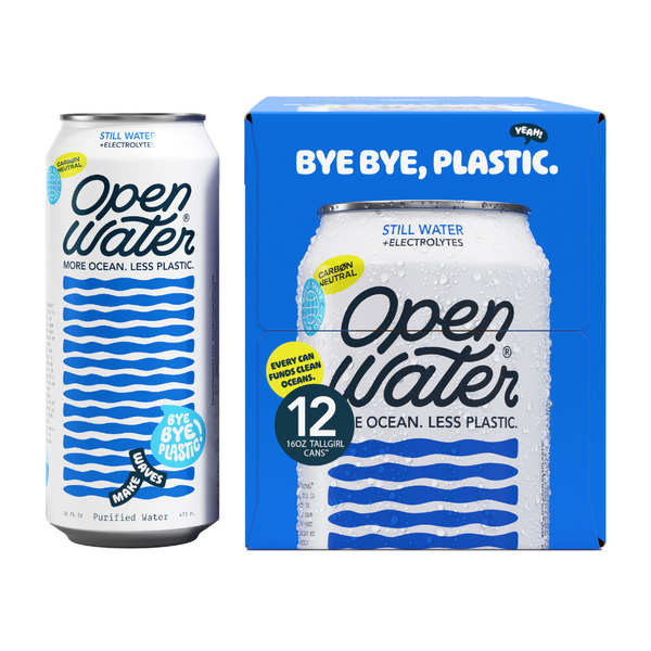 Open Water Still Water with Electrolytes, Tallgirl Cans Same-Day