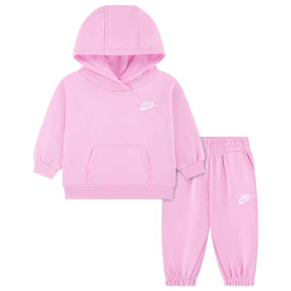 Nike Girls' Infant Club Fleece Oversized Set, 18MO - Pink/Pink Rise