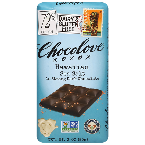 Chocolove Dark Chocolate, Hawaiian Sea Salt, 72% Cocoa Same-Day