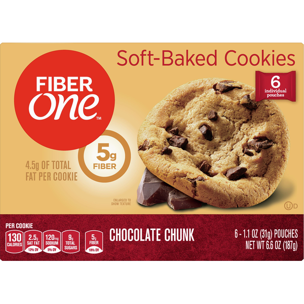 Fiber One Cookies, Chocolate Chunk, Soft-Baked Same-Day Delivery