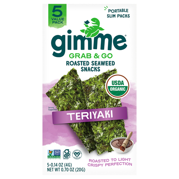 gimMe Grab & Go Roasted Teriyaki Seaweed Snacks Value Pack Same