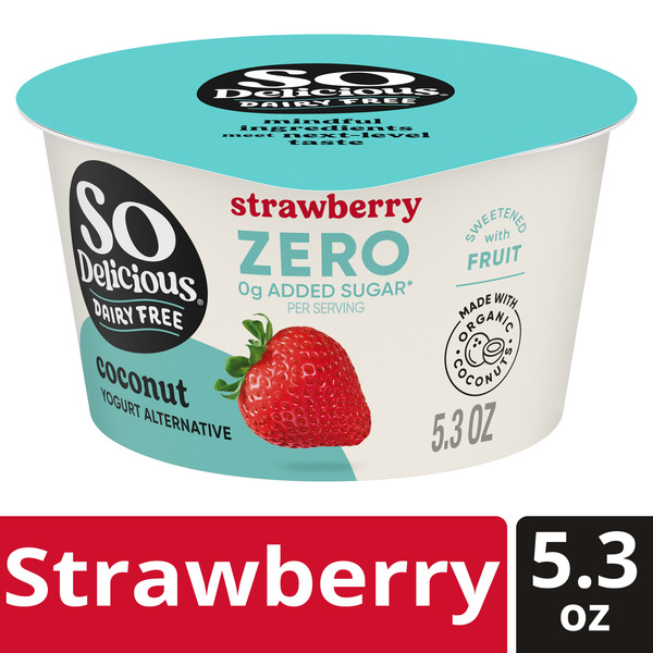 So Delicious Zero Grams Sugar Added Dairy Free Strawberry Yogurt