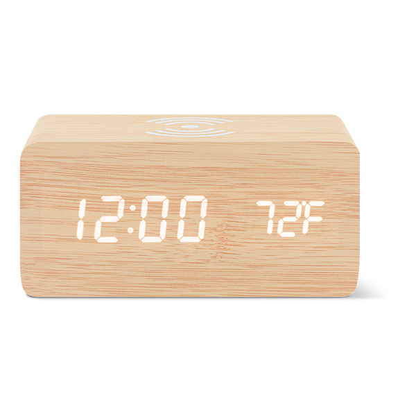 Bauhn Wood Grain Wireless Charging Clock