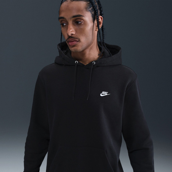 Nike Men's Club Fleece Hoodie, L - Black