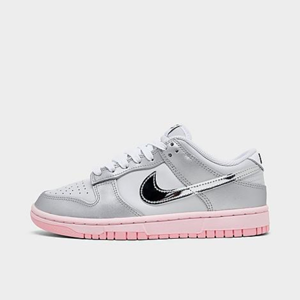 Nike Women's Dunk Low LX Shoes, Size 8, Medium/B Width - Photon Dust/Metallic Silver/Pink Foam
