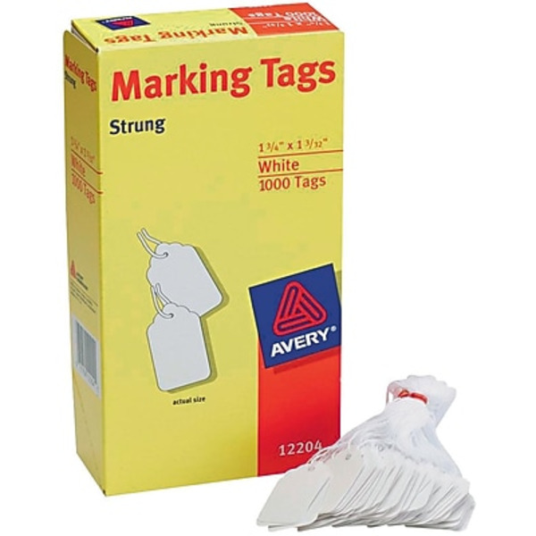 Avery 1-3/4" x 1-3/32" White Marking Tags With String