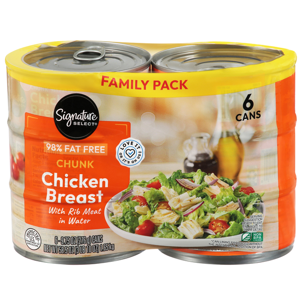 Signature SELECT Chunk 98% Fat Free Chicken Breast with Rib Meat in Water Family Pack