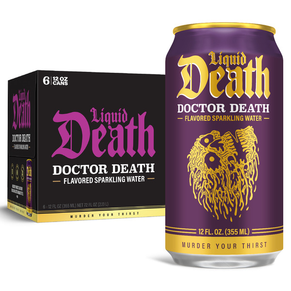 Liquid Death Soda-Flavored Sparkling Water, Doctor Death