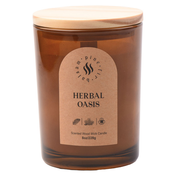 KIRKTON HOUSE Herbal Oasis Amber Glass Candle Same-Day Delivery or