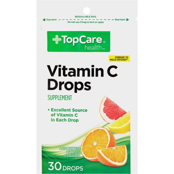 Top Care Vitamin C Supplement Drops, Assorted Citrus (30 ct) Instacart