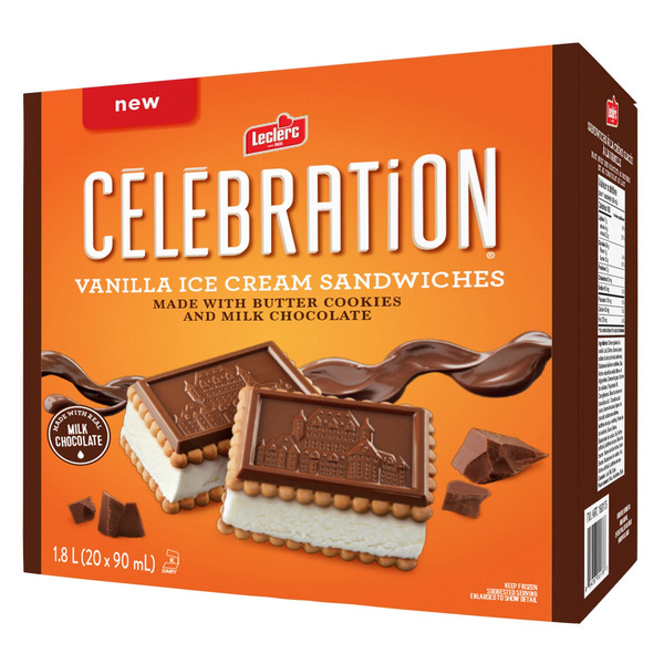 Leclerc Celebration Vanilla Ice Cream Sandwiches