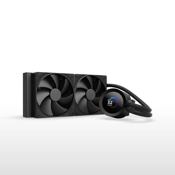 NZXT Kraken Plus 240 mm Radiator CPU Liquid Cooler with 1.54 in Square LCD & 2 120 mm F120P Fans - Black