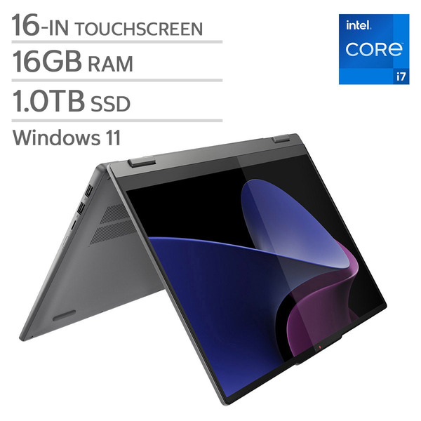 Lenovo 16" Touchscreen, Intel Core 7, 150U, 6GB RAM, 1TB SSD, Windows 11 IdeaPad 5i, 2-in-1 Laptop