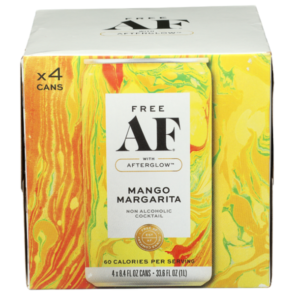 Free Af Drinks Company Mango Margarita Non-Alcoholic Cocktail With Afterglow 4 Pack