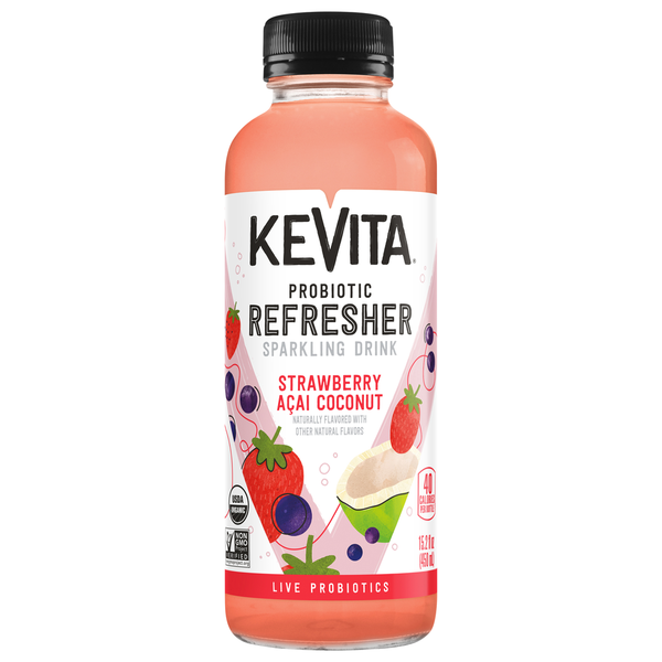 KeVita Sparkling Drink, Strawberry Acai Coconut ,Probiotic