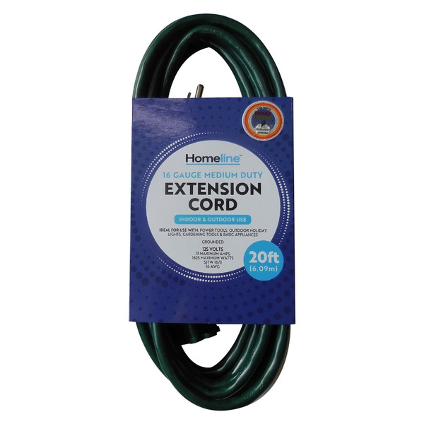 Homeline 16 Gauge Medium Duty Extension Cords - Green Same-Day