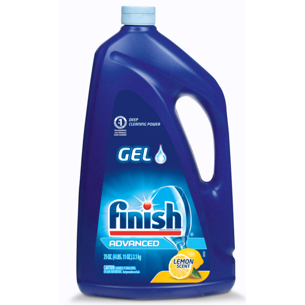 Finish Finish Dishwasher Detergent Gel Liquid, Lemon Scent, 75oz