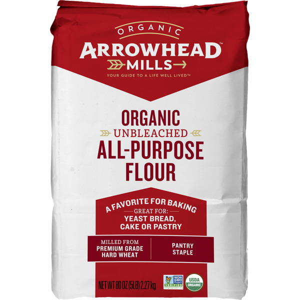 Arrowhead Mills Organic Unbleached All-Purpose Flour, 5 lb Bag