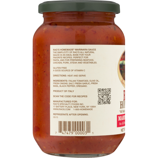 raos marinara nutrition label Marinara staysnatched carb granulated
