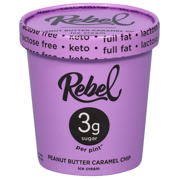 Rebel Ice Cream, Peanut Butter Caramel Chip