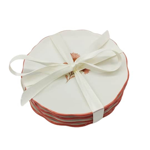 Celebrate It Flower Ceramic Plates, 6 in