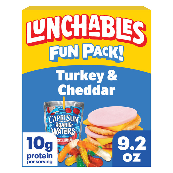 Lunchables Turkey & Cheddar Cheese Cracker Stackers Kids Lunch Snack Meal Kit & Capri Sun