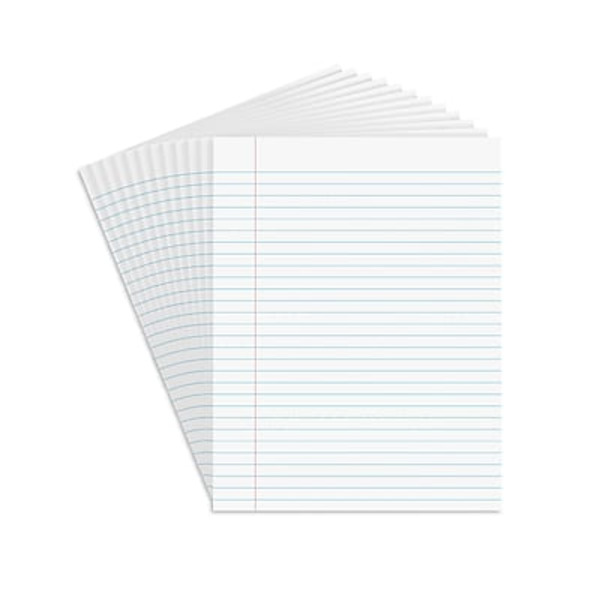 TRU RED 8.5" x 11" US Letter Size White Wide Ruled Notepad