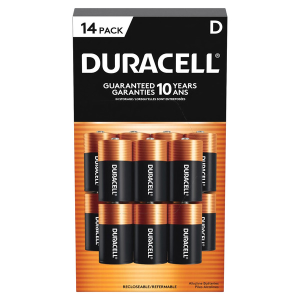 Duracell D Alkaline Batteries, 14-count