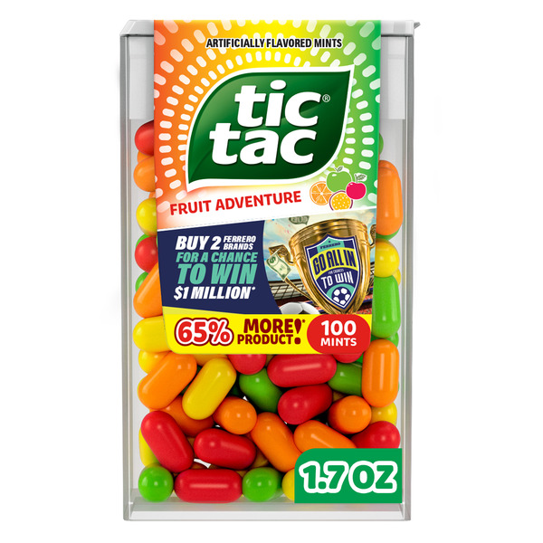 Tic Tac Fruit Adventure, On-the-Go Pocket-Sized Mints, 100 pieces
