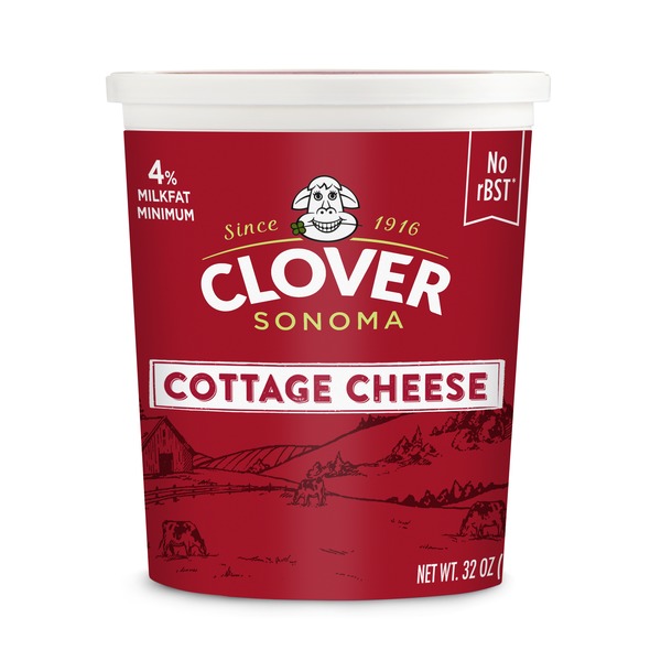 Clover Cottage Cheese Natural Small Curd 4 Milkfat Min 32 Oz