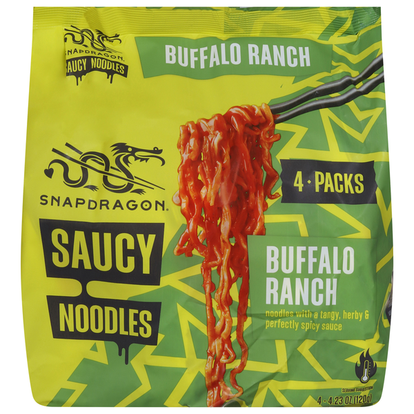 Snapdragon Buffalo Ranch Saucy Noodles, 4-Pack Packets