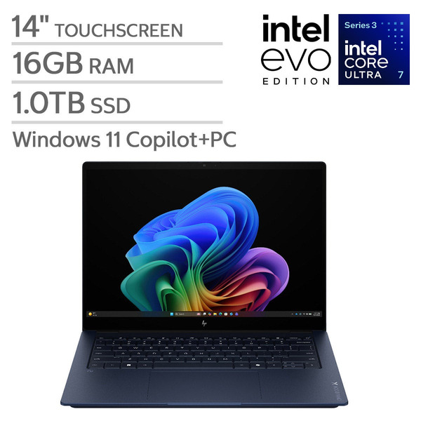 HP OmniBook X 14" Touchscreen Laptop - Intel Core Ultra 7 355 - Copilot+ PC - 3K (2880 x 1800) OLED