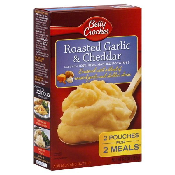 Betty Crocker Mashed Potatoes, Roasted Garlic & Cheddar (6.6 oz