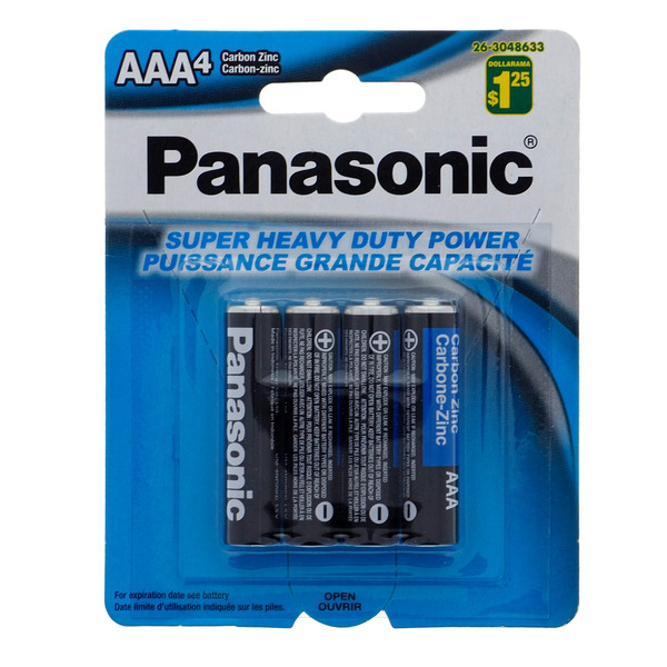 Panasonic Aaa Carbon Zinc Batteries, 5 Pack Same-Day Delivery