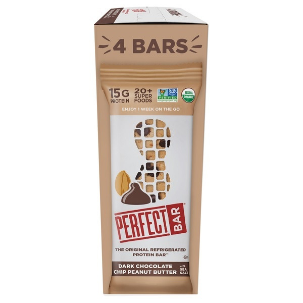 Perfect Bar Dark Chocolate Chip Peanut Butter Protein Bar, Gluten-Free ...