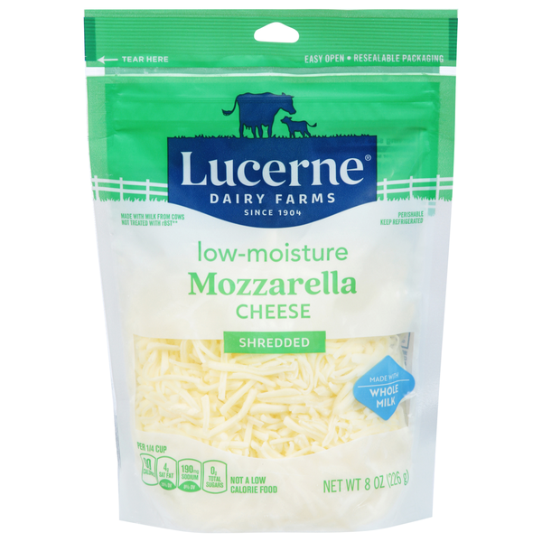 Lucerne Shredded Cheese, Mozzarella, Low-Moisture