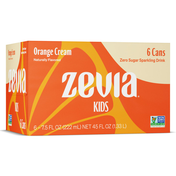Zevia Kids Zero Sugar Orange Cream Sparkling Drink Same-Day