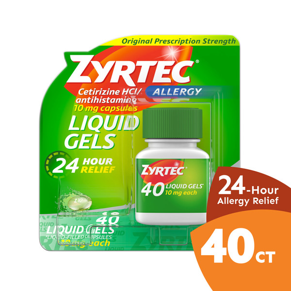 Walgreens ZYRTEC 24 Hour Allergy Relief Antihistamine Liquid Gels Same
