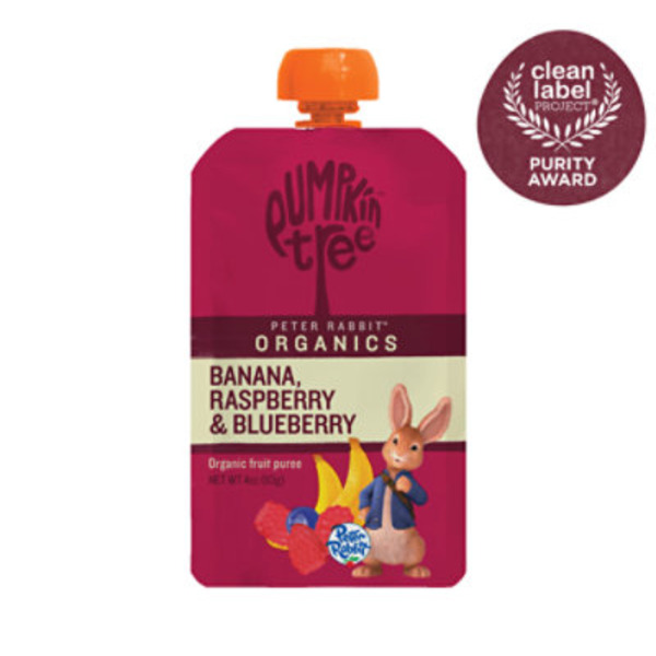 Pumpkin Tree Fruit Puree, Organic, Banana, Raspberry & Blueberry