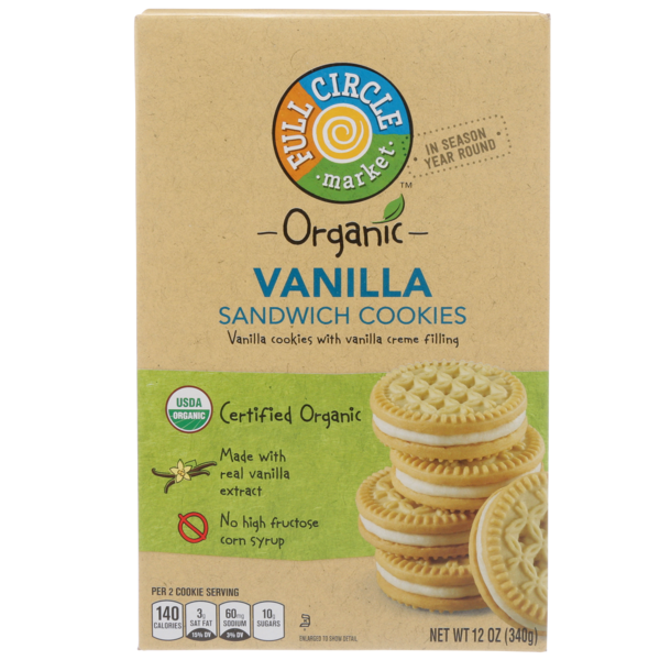 Full Circle Vanilla Sandwich Cookies With Vanilla Creme Filling (12 oz