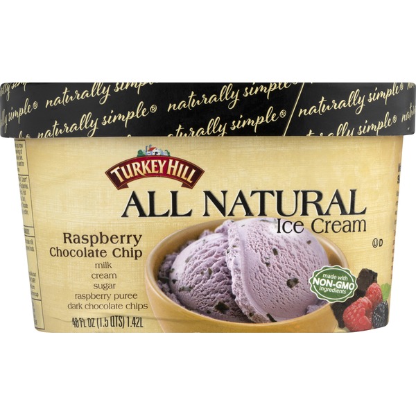 Turkey Hill Ice Cream, All Natural, Raspberry Chocolate Chip (48 oz