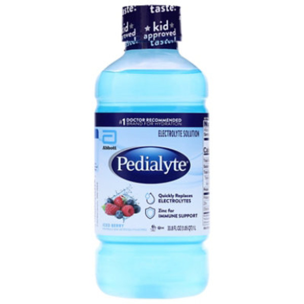 Pedialyte Electrolyte Drink | Hydration for Kids & Adults | Iced Berry, 1 Liter