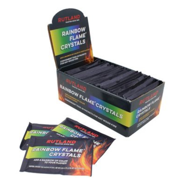 Rutland Rainbow Flame Crystals Toss-In Packets, Multi-Colored Fire