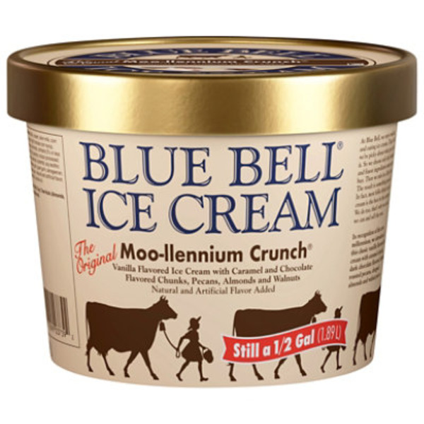 Blue Bell Moo-llennium Crunch Ice Cream