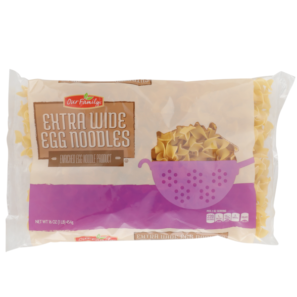 Our Family Enriched Egg Noodle Product, Extra Wide Egg Noodles (16 oz