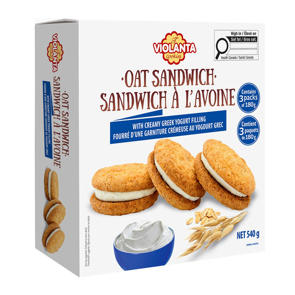 VIOLANTA Greek Yogurt Oat Sandwich Cookies 3 x 180 g