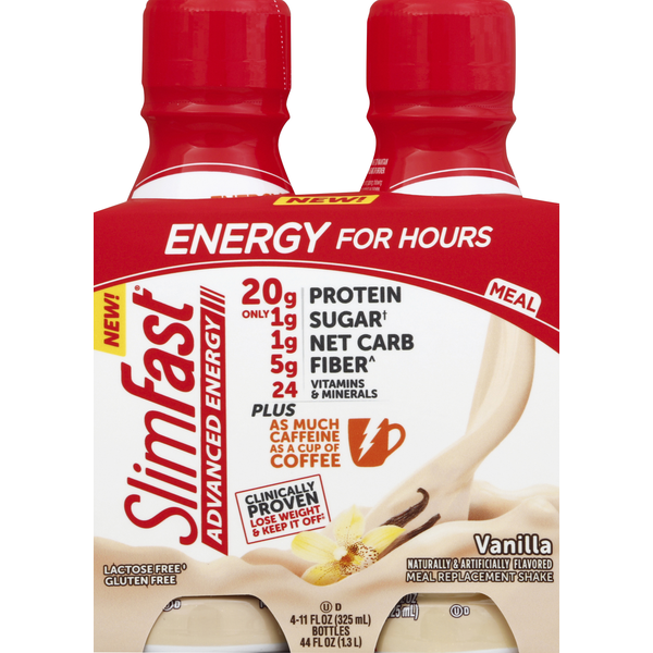 SlimFast Advanced Energy Vanilla Meal Replacement Shakes (4 each) Instacart