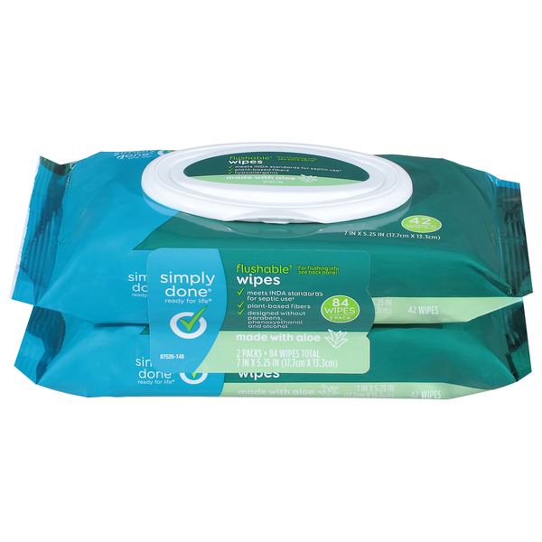 Simply Done Flushable Wipes Same-Day Delivery | Lowe's Market